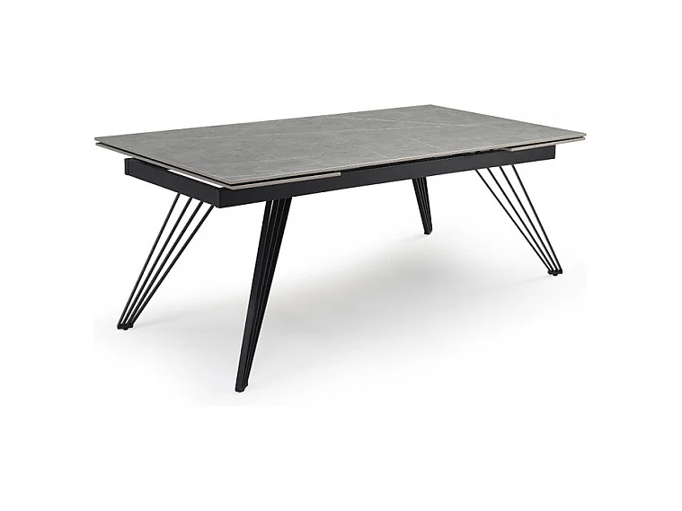 Table extensible 160/240 cm céramique gris marbré pied filaire - ARIZONA 01