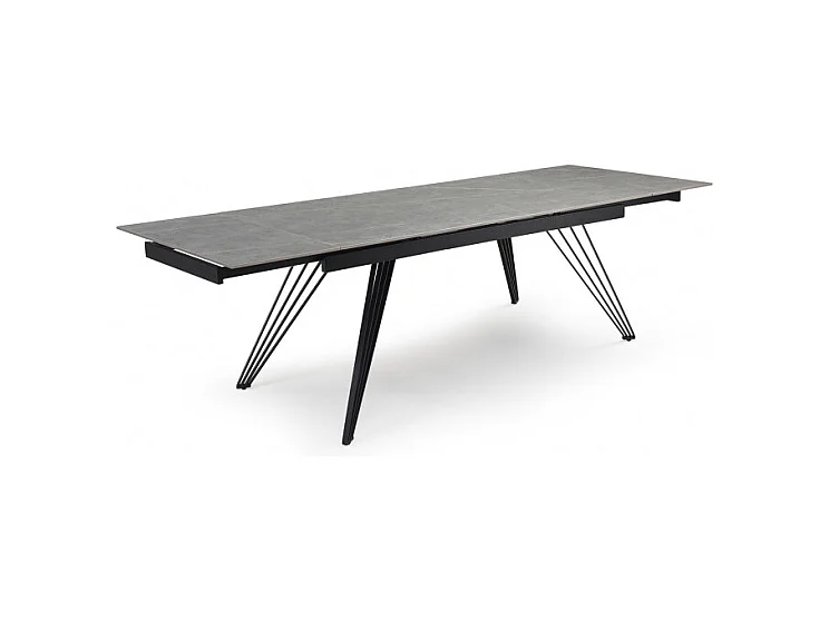 Table extensible 160/240 cm céramique gris marbré pied filaire - ARIZONA 01