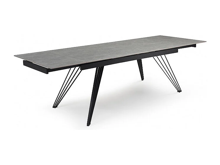 Table extensible 160/240 cm céramique gris marbré pied filaire - ARIZONA 01