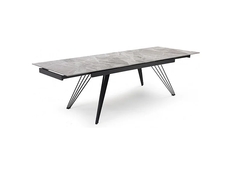 Table extensible 160/240 cm céramique gris marbré pied filaire - DAKOTA 01