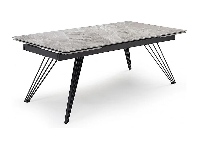 Table extensible 160/240 cm céramique gris marbré pied filaire - DAKOTA 01