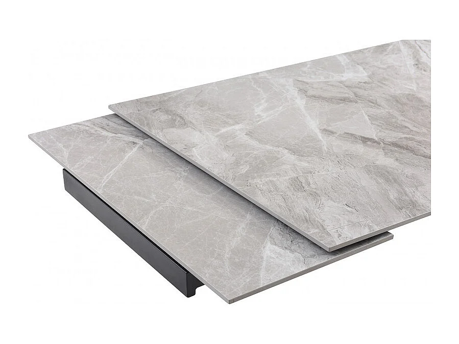 Table extensible 160/240 cm céramique gris marbré pied filaire - DAKOTA 01