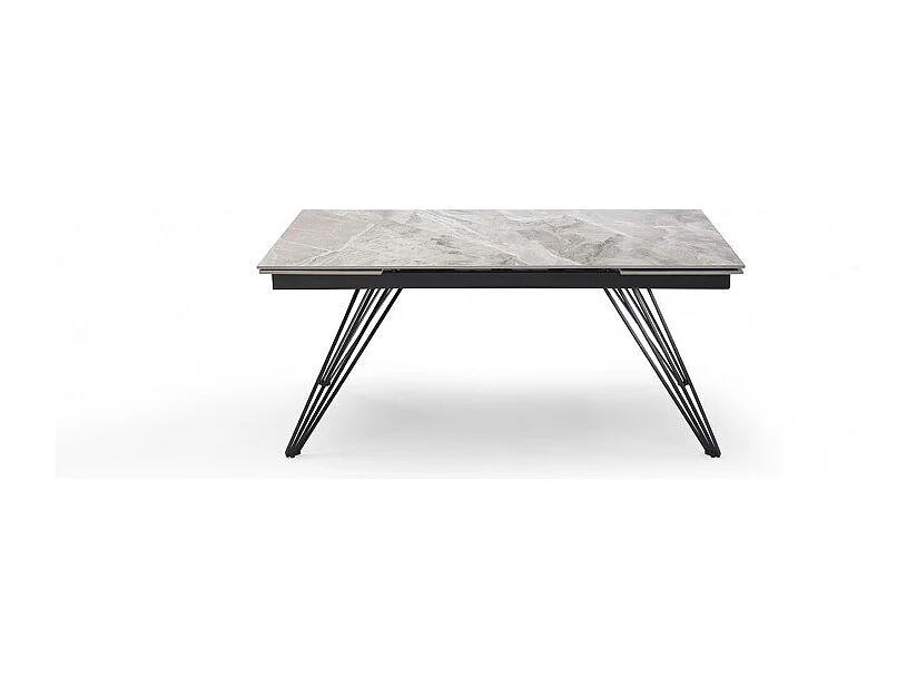 Table extensible 160/240 cm céramique gris marbré pied filaire - DAKOTA 01