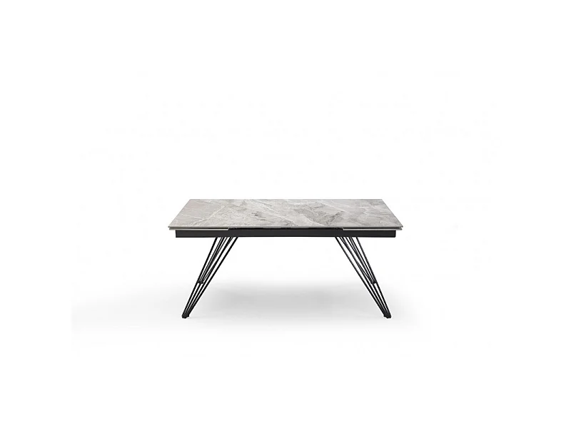 Table extensible 160/240 cm céramique gris marbré pied filaire - DAKOTA 01