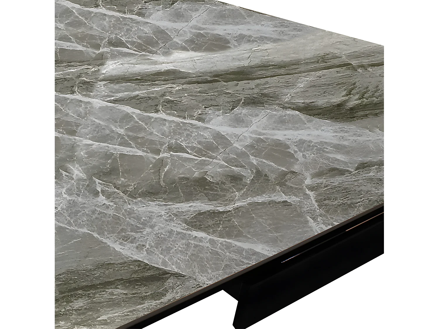 Table extensible 160 à 240 cm céramique gris marbré - CASSANDRA