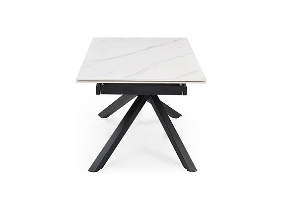 Table extensible 160/240 cm céramique blanc marbré pied torsadé - NEVADA 05