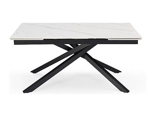 Table extensible 160/240 cm céramique blanc marbré pied torsadé - NEVADA 05