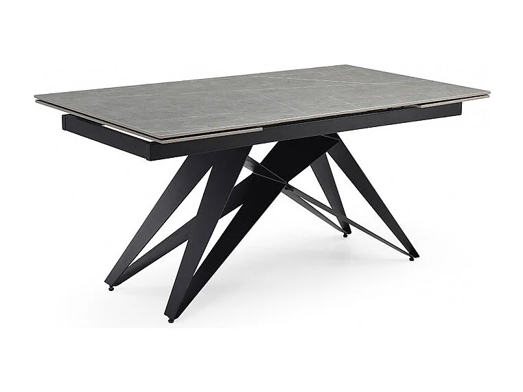 Table extensible 160/240 cm céramique gris marbré pied géométrique - ARIZONA 03
