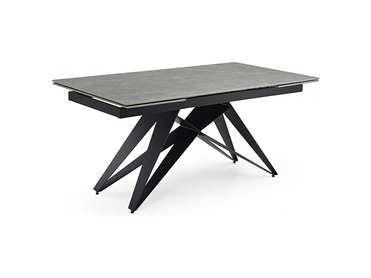 Table extensible 160/240 cm céramique gris marbré pied géométrique - ARIZONA 03
