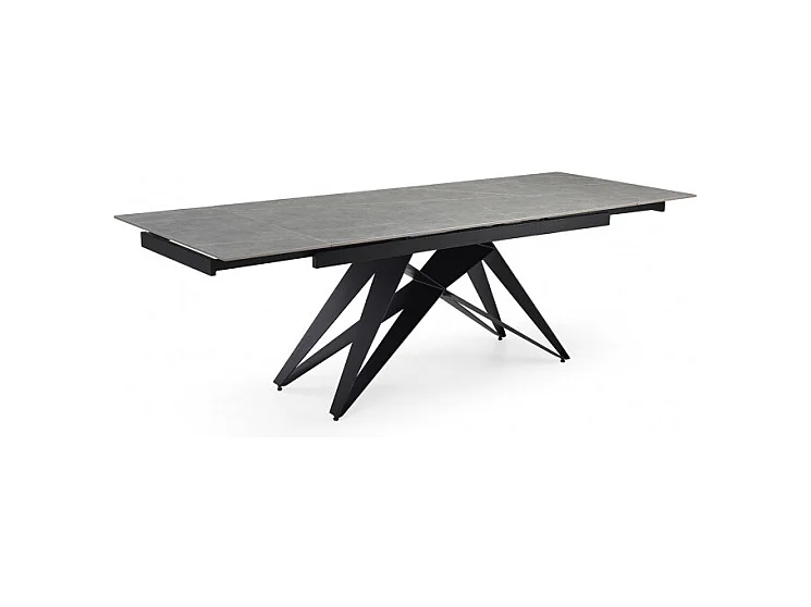 Table extensible 160/240 cm céramique gris marbré pied géométrique - ARIZONA 03