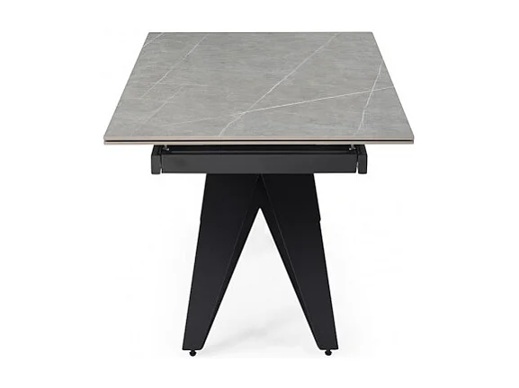 Table extensible 160/240 cm céramique gris marbré pied géométrique - ARIZONA 03