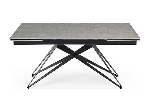 Table extensible 160/240 cm céramique gris marbré pied géométrique - ARIZONA 03
