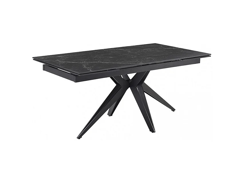 Table extensible 160/240 cm céramique noir marbré pied étoile - INDIANA 06