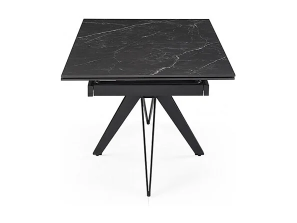 Table extensible 160/240 cm céramique noir marbré pied étoile - INDIANA 06