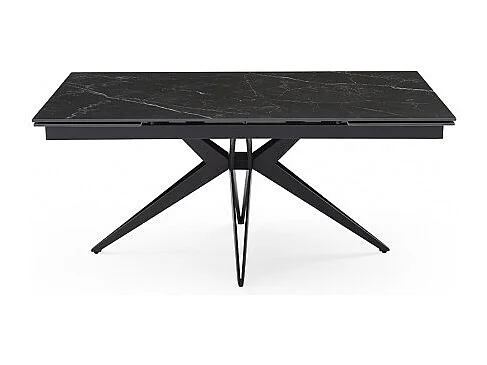 Table extensible 160/240 cm céramique noir marbré pied étoile - INDIANA 06