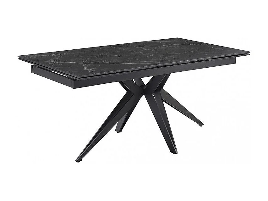 Table extensible 160/240 cm céramique noir marbré pied étoile - INDIANA 06