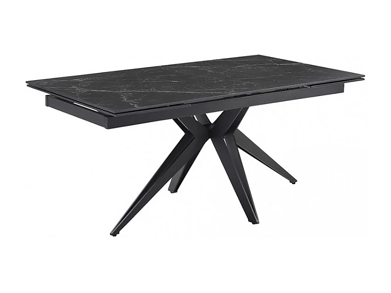 Table extensible 160/240 cm céramique noir marbré pied étoile - INDIANA 06