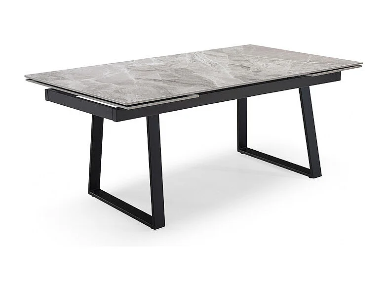 Table extensible 160/240 cm céramique gris marbré pied luge - DAKOTA 02