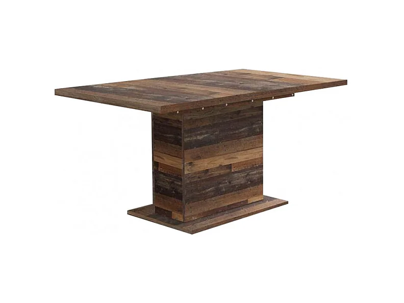 Table de repas extensible 160 à 200 cm décor bois vieilli - BUCK