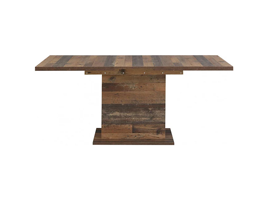 Table de repas extensible 160 à 200 cm décor bois vieilli - BUCK