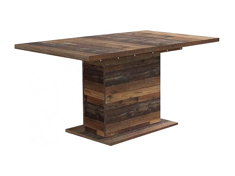 Table de repas extensible 160 à 200 cm décor bois vieilli - BUCK