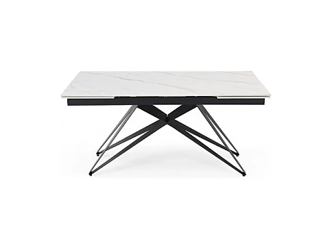 Table extensible 160/240 cm céramique blanc marbré pied géométrique - NEVADA 03