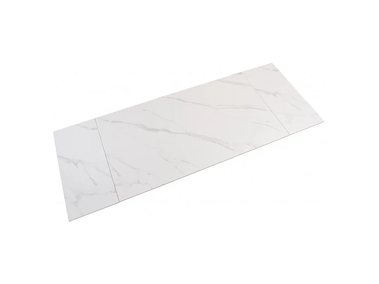 Table extensible 160/240 cm céramique blanc marbré pied géométrique - NEVADA 03