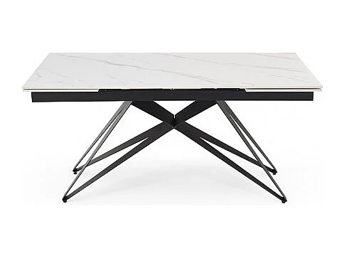 Table extensible 160/240 cm céramique blanc marbré pied géométrique - NEVADA 03