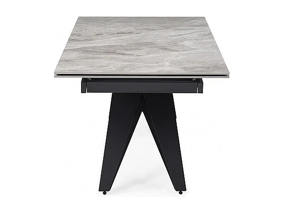Table extensible 160/240 cm céramique gris marbré pied géométrique - DAKOTA 03