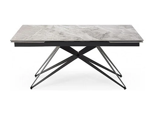 Table extensible 160/240 cm céramique gris marbré pied géométrique - DAKOTA 03