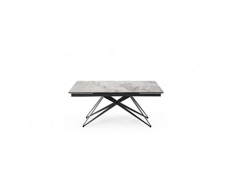Table extensible 160/240 cm céramique gris marbré pied géométrique - DAKOTA 03