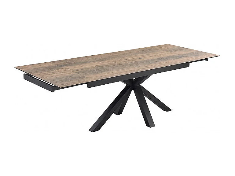 Table extensible 160/240 cm céramique effet bois pied croisé - TEXAS 04