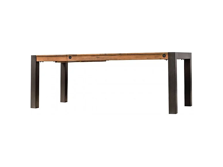 Table extensible 160 à 210 cm en bois d'acacia et métal - WORKSHOP
