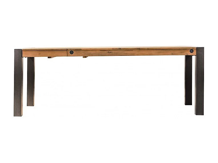 Table extensible 160 à 210 cm en bois d'acacia et métal - WORKSHOP