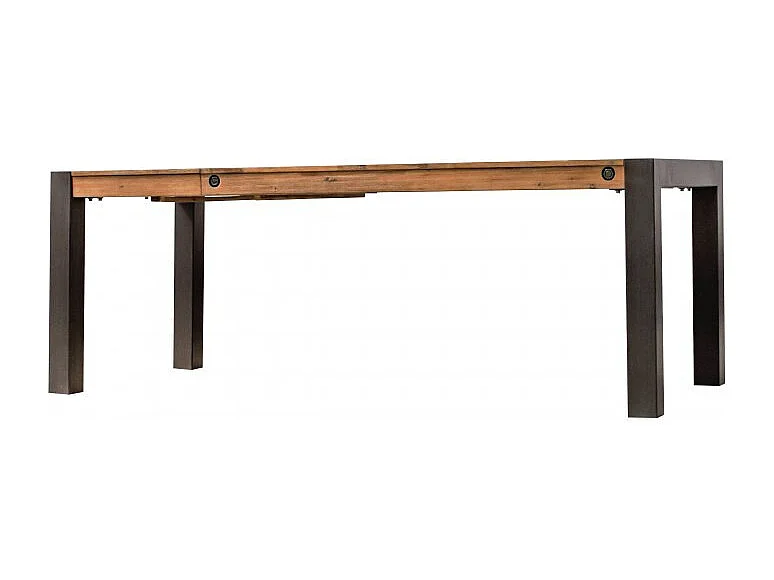 Table extensible 160 à 210 cm en bois d'acacia et métal - WORKSHOP