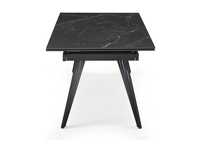 Table extensible 160/240 cm céramique noir marbré pied filaire - INDIANA 01