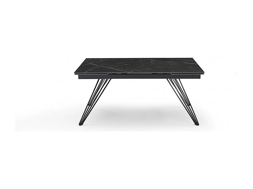 Table extensible 160/240 cm céramique noir marbré pied filaire - INDIANA 01