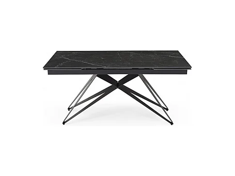 Table extensible 160/240 cm céramique noir marbré pied géométrique - INDIANA 03