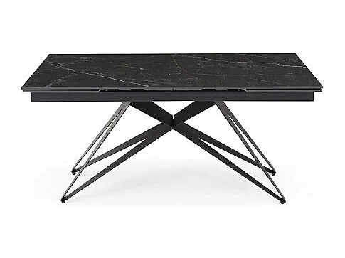 Table extensible 160/240 cm céramique noir marbré pied géométrique - INDIANA 03