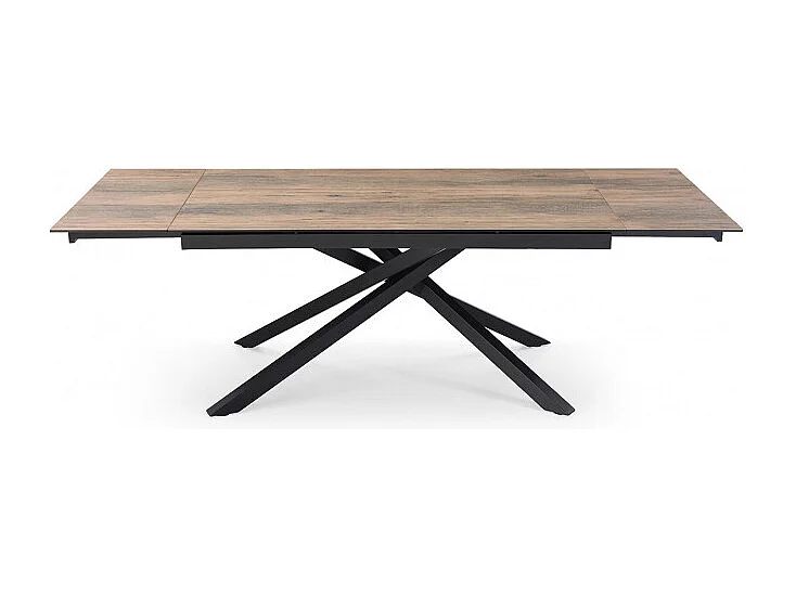 Table extensible 160/240 cm céramique effet bois pied torsadé - TEXAS 05