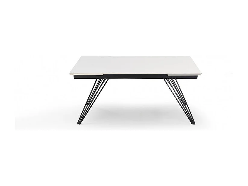 Table extensible 160/240 cm céramique blanc pieds filaires - OREGON 01