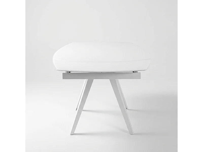 Table extensible ovale 120 à 180 cm verre trempé blanc - ADELPHIA 1