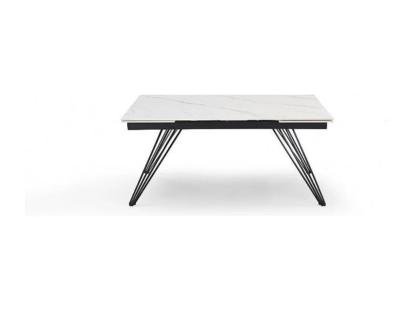Table extensible 160/240 cm céramique blanc marbré pieds filaires - NEVADA 01