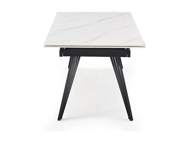 Table extensible 160/240 cm céramique blanc marbré pieds filaires - NEVADA 01