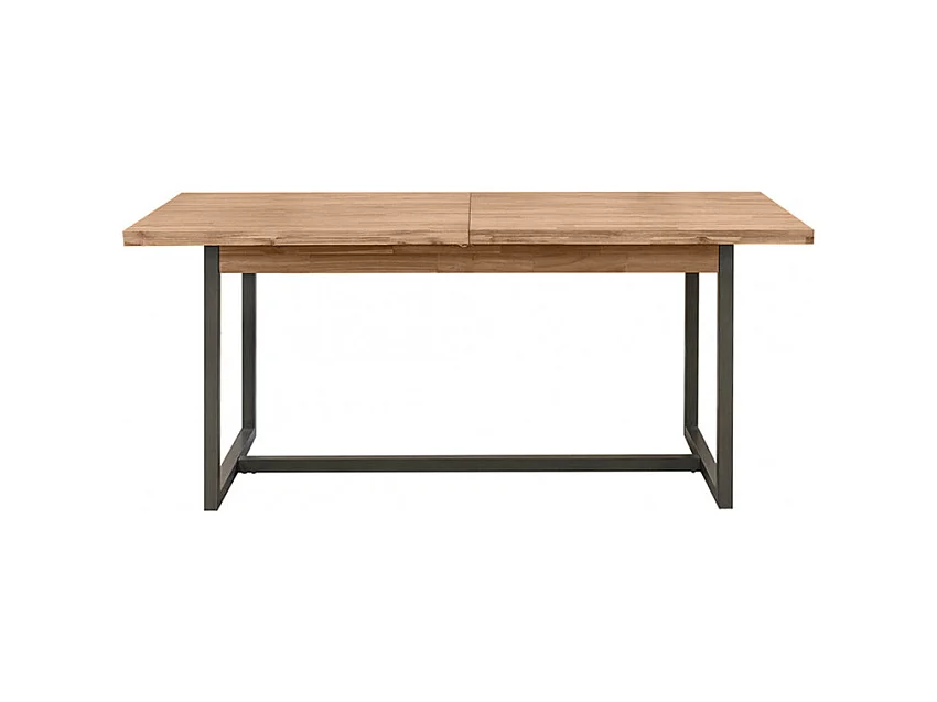 Table de repas extensible 180/220 cm bois d'acacia et métal - MAYBEL