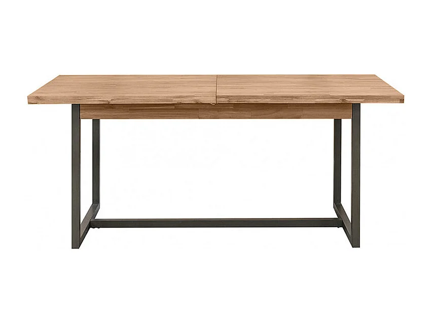 Table de repas extensible 180/220 cm bois d'acacia et métal - MAYBEL