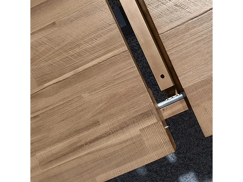 Table de repas extensible 180/220 cm bois d'acacia et métal - MAYBEL