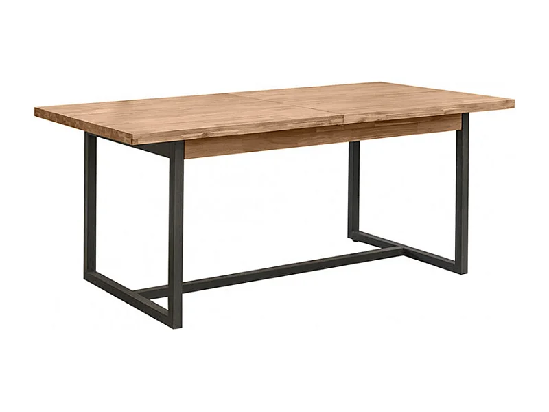 Table de repas extensible 180/220 cm bois d'acacia et métal - MAYBEL