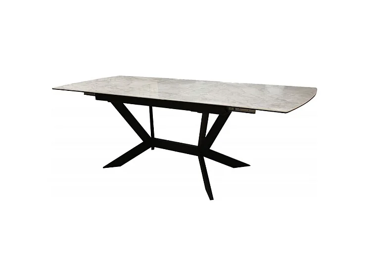Table extensible 180 à 230 cm en céramique gris marbré - LUNA
