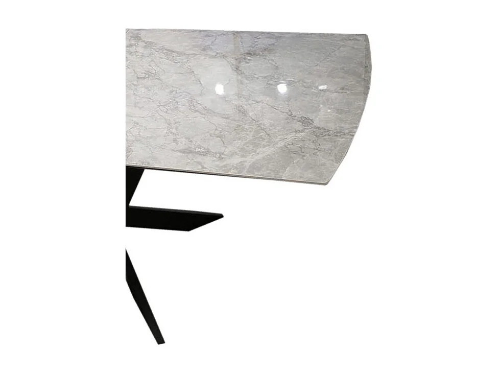 Table extensible 180 à 230 cm en céramique gris marbré - LUNA
